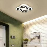 Lustre LED CRINELLA 44W, Diamètre 23cm, Lumière Froid/Chaud/Neutre 3000K/4000K/6000K, Noir, Métal et Acrylique