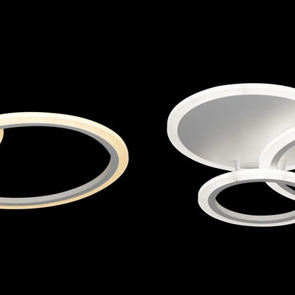 Lustre LED avec télécommande LUCY 45W, 3 Cercles, Lumière Froide/Chaude/Neutre, Dimmable, Blanc