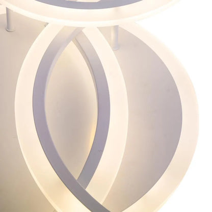 Lustre LED avec télécommande LUCY 70W, 4 Cercles, Lumière Froide/Chaude/Neutre, Dimmable, Blanc