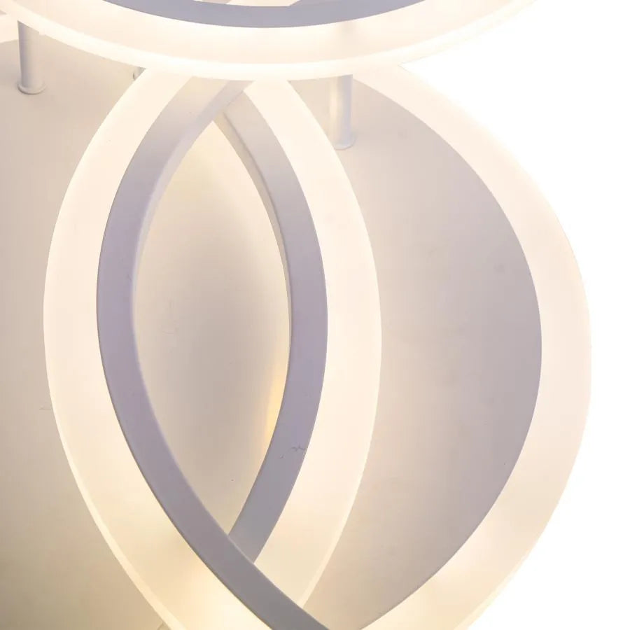 Lustre LED avec télécommande LUCY 70W, 4 Cercles, Lumière Froide/Chaude/Neutre, Dimmable, Blanc