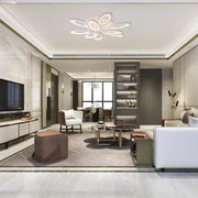 Lustre LED avec télécommande TOURNESOL 98W, 9 Éléments, Lumière Froide/Chaude/Neutre, Dimmable, Blanc