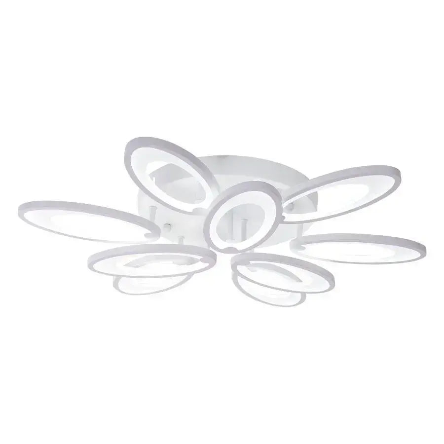 Lustre LED avec télécommande TOURNESOL 98W, 9 Éléments, Lumière Froide/Chaude/Neutre, Dimmable, Blanc