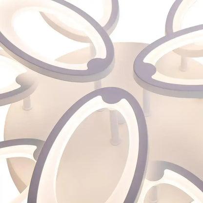 Lustre LED avec télécommande TOURNESOL 98W, 9 Éléments, Lumière Froide/Chaude/Neutre, Dimmable, Blanc