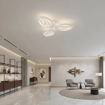 Lustre LED avec télécommande ORCHID 40W, 3 Pétales, Lumière Froide/Chaude/Neutre, Dimmable, Blanc