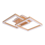 Lustre LED avec télécommande ARWEN 142W, 2 Carrés, Lumière Froide/Chaude/Neutre, Dimmable, Doré