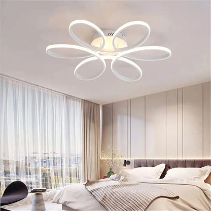 Lustre LED avec télécommande AYDA 116W, Ondulé, Lumière Froide/Chaude/Neutre, Dimmable, Blanc