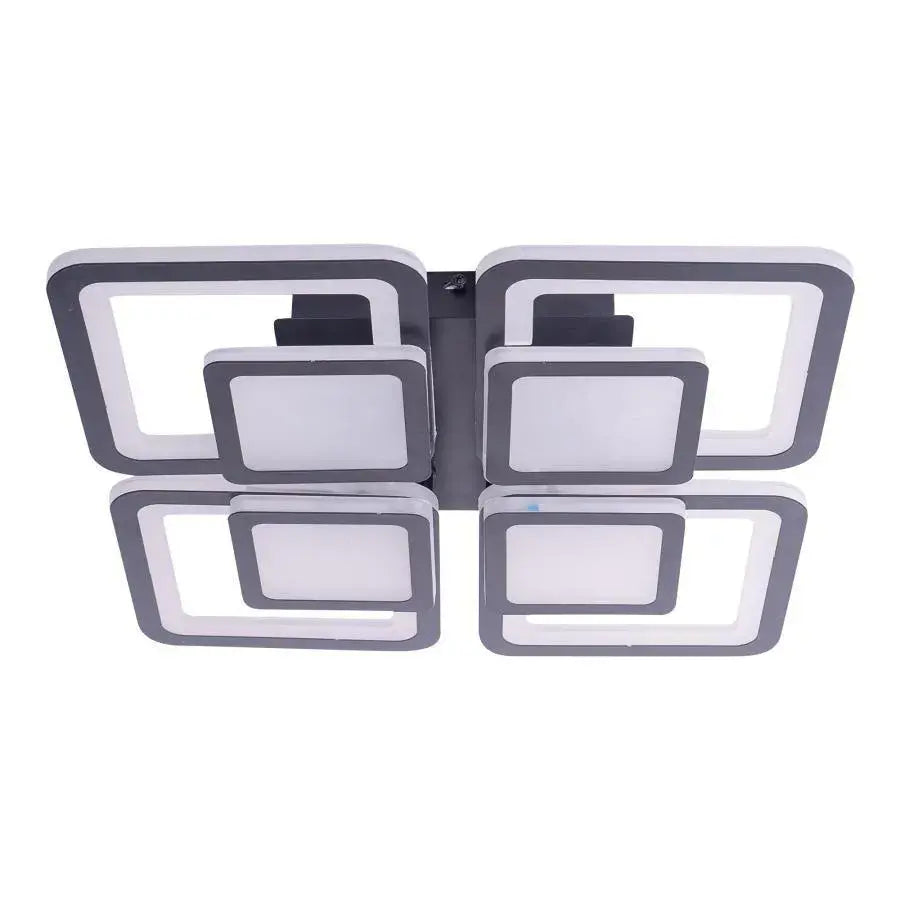 Lustre LED avec télécommande SUSAN 96W, 4 Carrés, Lumière Froide/Chaude/Neutre, Dimmable, Noir