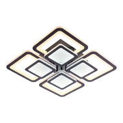 Lustre LED avec télécommande SUSAN 96W, 4 Carrés, Lumière Froide/Chaude/Neutre, Dimmable, Noir