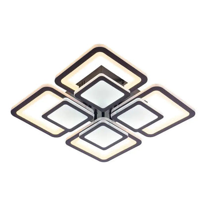 Lustre LED avec télécommande SUSAN 96W, 4 Carrés, Lumière Froide/Chaude/Neutre, Dimmable, Noir