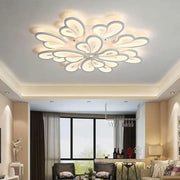 Lustre LED avec télécommande BLOSSOM 146W, 12 Pétales, Lumière Froide/Chaude/Neutre 3000k/4000k/6000k, Dimmable, Blanc