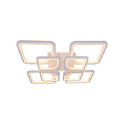 Lustre LED avec télécommande ZOE 135W, 8 carrés, Lumière Froide/Chaude/Neutre, Dimmable, Blanc