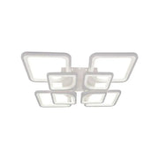 Lustre LED avec télécommande ZOE 135W, 8 carrés, Lumière Froide/Chaude/Neutre, Dimmable, Blanc