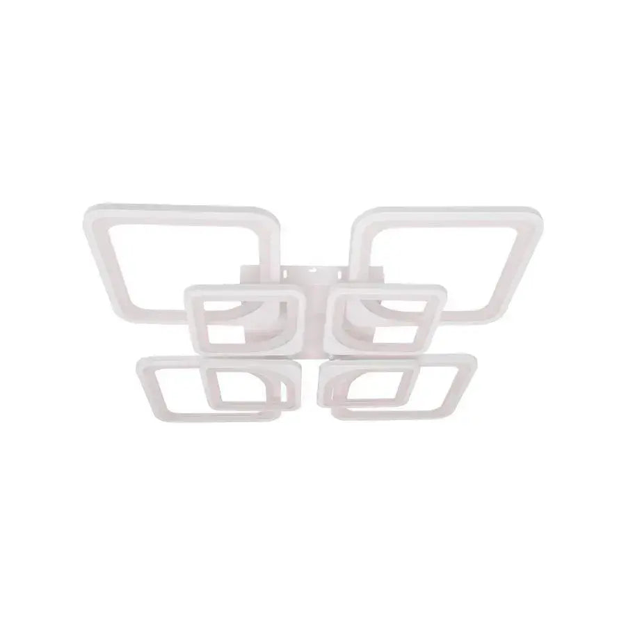 Lustre LED avec télécommande ZOE 135W, 8 carrés, Lumière Froide/Chaude/Neutre, Dimmable, Blanc