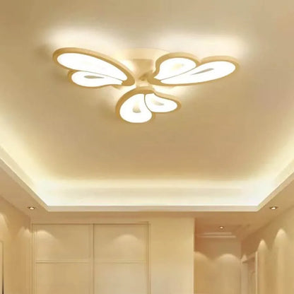 Lustre LED avec télécommande BLOSSOM 43W, 3 pétales, Lumière froide/chaude/neutre, Dimmable, Blanc