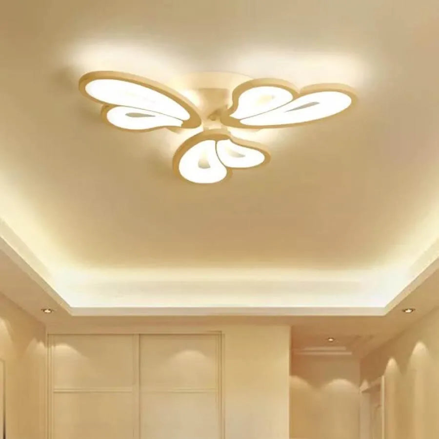 Lustre LED avec télécommande BLOSSOM 43W, 3 pétales, Lumière froide/chaude/neutre, Dimmable, Blanc
