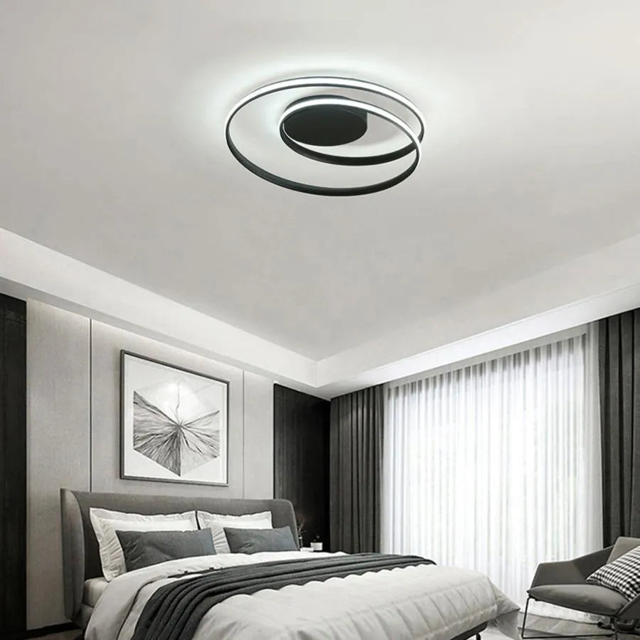 Lustre LED avec télécommande VECTOR ARCADIA 56W, Lumière Froide/Chaude/Neutre, Dimmable, Noir