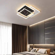 Lustre LED avec télécommande carrée, 184W, Lumière Froide/Chaude/Neutre, Gradable, Noir