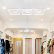 Lustre LED avec télécommande FELIX 87W, 3 Carrés, Lumière Froide/Chaude/Neutre, Dimmable, Blanc