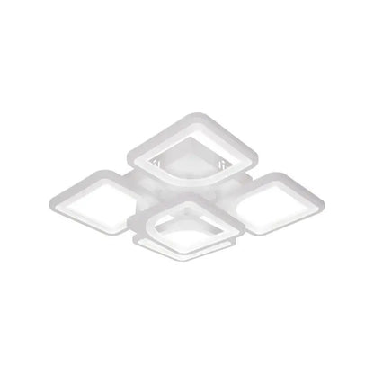 Lustre LED avec télécommande FELY 80W, 5 carrés, Lumière Froide/Chaude/Neutre, Dimmable, Blanc
