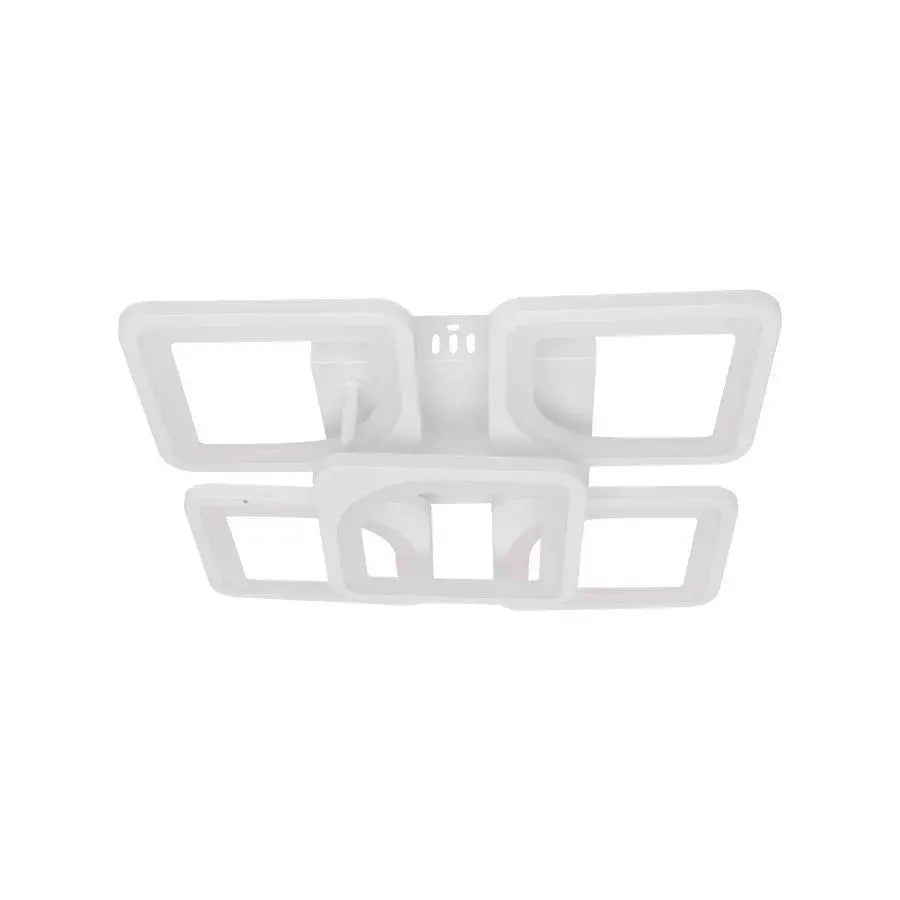 Lustre LED avec télécommande FELY 80W, 5 carrés, Lumière Froide/Chaude/Neutre, Dimmable, Blanc