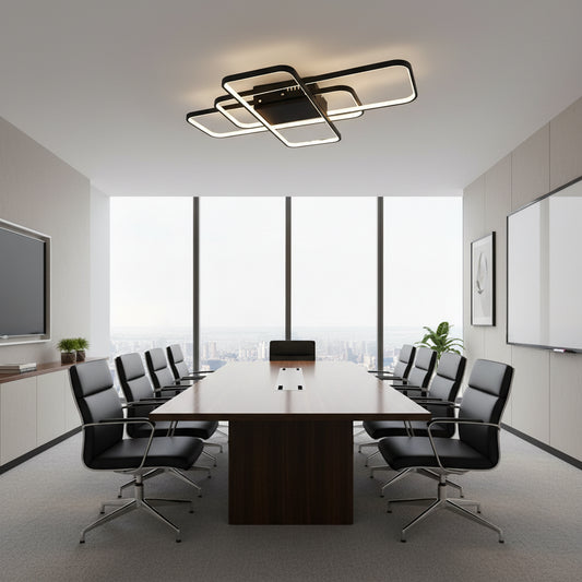Lustre LED avec télécommande AXIS 95W, 3 Éléments, Lumière Froide/Chaude/Neutre, Dimmable, Noir