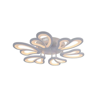 Lustre LED avec télécommande BLOSSOM 78W, 6 pétales, Diamètre 60cm, Lumière Froide/Chaude/Neutre, Dimmable, Blanc