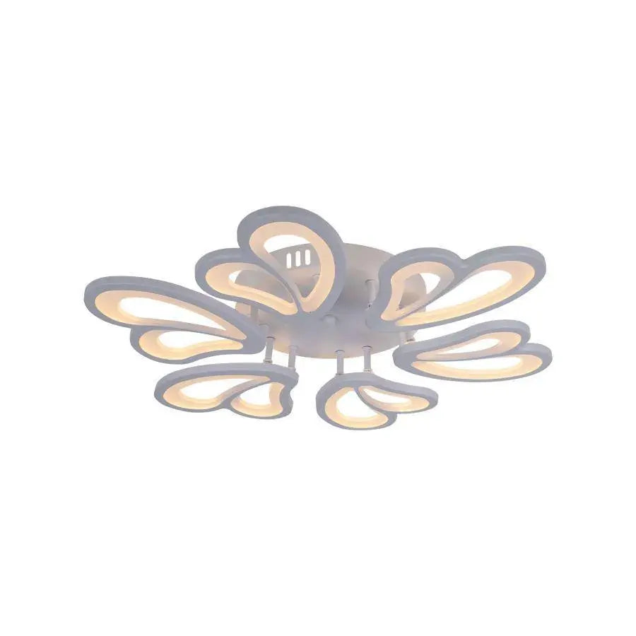 Lustre LED avec télécommande BLOSSOM 78W, 6 pétales, Diamètre 60cm, Lumière Froide/Chaude/Neutre, Dimmable, Blanc