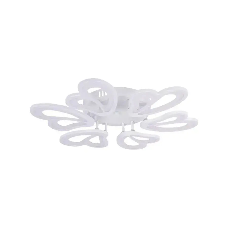 Lustre LED avec télécommande BLOSSOM 78W, 6 pétales, Diamètre 60cm, Lumière Froide/Chaude/Neutre, Dimmable, Blanc