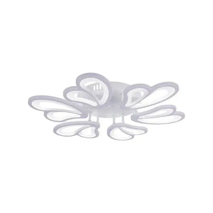 Lustre LED avec télécommande BLOSSOM 78W, 6 pétales, Diamètre 60cm, Lumière Froide/Chaude/Neutre, Dimmable, Blanc