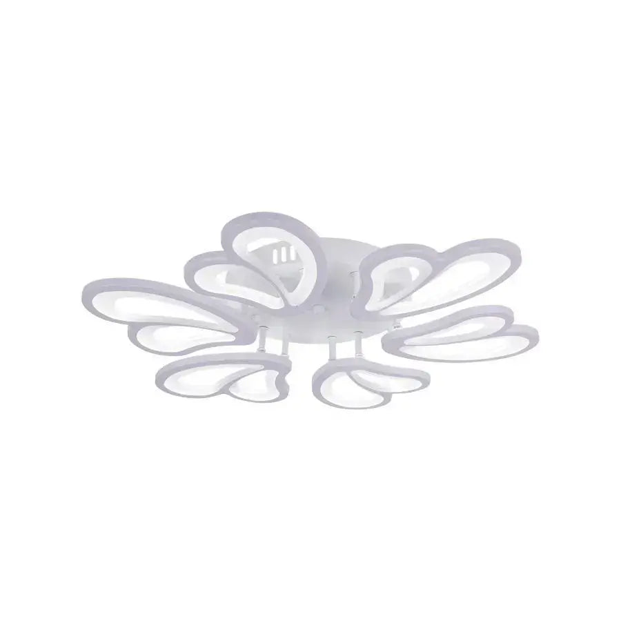 Lustre LED avec télécommande BLOSSOM 78W, 6 pétales, Diamètre 60cm, Lumière Froide/Chaude/Neutre, Dimmable, Blanc