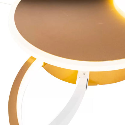 Lustre LED avec télécommande KILLIAN 80W, 4 Cercles, Lumière Froide/Chaude/Neutre, Dimmable, Or Blanc