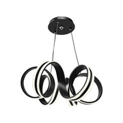Lustre LED suspendu avec télécommande INFINITY TWIST 180W, Ondulé, Lumière Froid/Chaud/Neutre, Dimmable, Noir, Hauteur Réglable