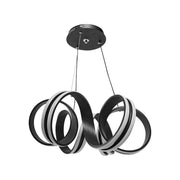 Lustre LED suspendu avec télécommande INFINITY TWIST 180W, Ondulé, Lumière Froid/Chaud/Neutre, Dimmable, Noir, Hauteur Réglable