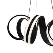 Lustre LED suspendu avec télécommande INFINITY TWIST 180W, Ondulé, Lumière Froid/Chaud/Neutre, Dimmable, Noir, Hauteur Réglable