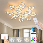 Lustre LED avec télécommande LILY 150W, 12 Éléments, Lumière Froide/Chaude/Neutre, Dimmable, Blanc