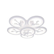 Lustre LED avec télécommande et cristal DAISY 72W, 6 éléments, Lumière Froide/Chaude/Neutre, Dimmable, Blanc