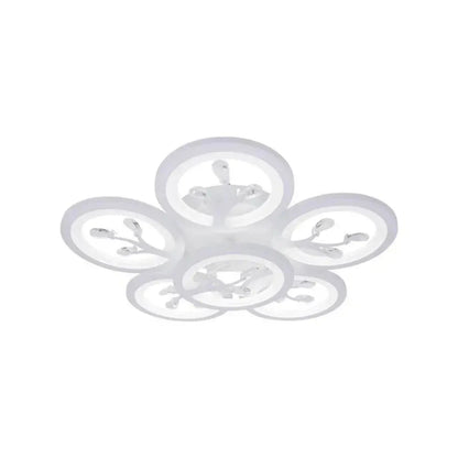 Lustre LED avec télécommande et cristal DAISY 72W, 6 éléments, Lumière Froide/Chaude/Neutre, Dimmable, Blanc