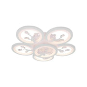 Lustre LED avec télécommande et cristal DAISY 72W, 6 éléments, Lumière Froide/Chaude/Neutre, Dimmable, Blanc