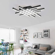 Lustre LED avec télécommande MORA 160W, 8 éléments, Linéaire, Lumière Froide/Chaude/Neutre, Gradable, Noir