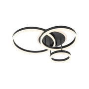 Lustre LED avec télécommande LYRA 100W, 3 Cercles, Lumière Froide/Chaude/Neutre, Dimmable, Noir