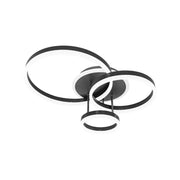 Lustre LED avec télécommande LYRA 100W, 3 Cercles, Lumière Froide/Chaude/Neutre, Dimmable, Noir