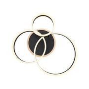 Lustre LED avec télécommande LYRA 100W, 3 Cercles, Lumière Froide/Chaude/Neutre, Dimmable, Noir