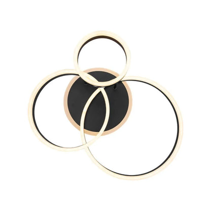 Lustre LED avec télécommande LYRA 100W, 3 Cercles, Lumière Froide/Chaude/Neutre, Dimmable, Noir