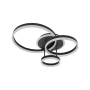 Lustre LED avec télécommande LYRA 100W, 3 Cercles, Lumière Froide/Chaude/Neutre, Dimmable, Noir