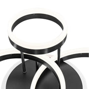 Lustre LED avec télécommande LYRA 100W, 3 Cercles, Lumière Froide/Chaude/Neutre, Dimmable, Noir