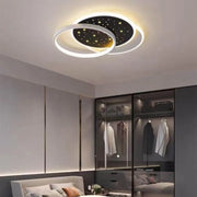 Lustre LED avec télécommande ODESSA 132W, 3 Cercles, Lumière Froide/Chaude/Neutre, Dimmable, Noir