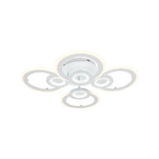 Lustre LED avec télécommande KADE 72W, 4 Cercles, Lumière Froide/Chaude/Neutre, Dimmable, Blanc