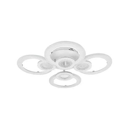 Lustre LED avec télécommande KADE 72W, 4 Cercles, Lumière Froide/Chaude/Neutre, Dimmable, Blanc