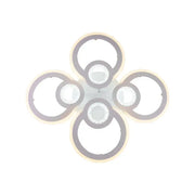 Lustre LED avec télécommande KADE 72W, 4 Cercles, Lumière Froide/Chaude/Neutre, Dimmable, Blanc