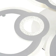 Lustre LED avec télécommande KADE 72W, 4 Cercles, Lumière Froide/Chaude/Neutre, Dimmable, Blanc